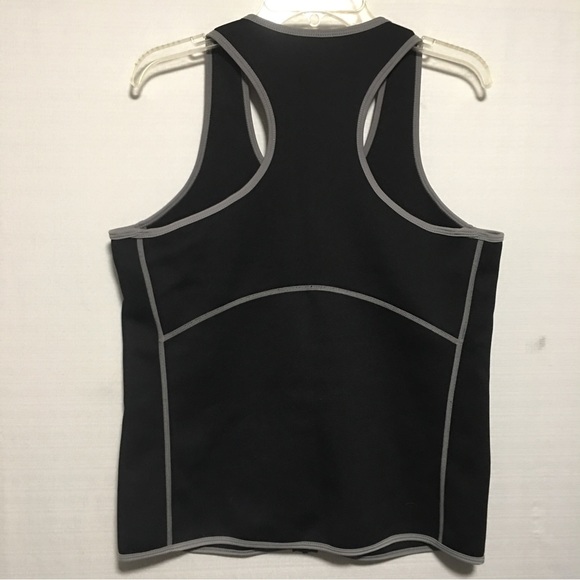 SAUNAFX Sweat Sauna Workout Vest Neoprene treated with Microban Black Gray XXL - Picture 2 of 12